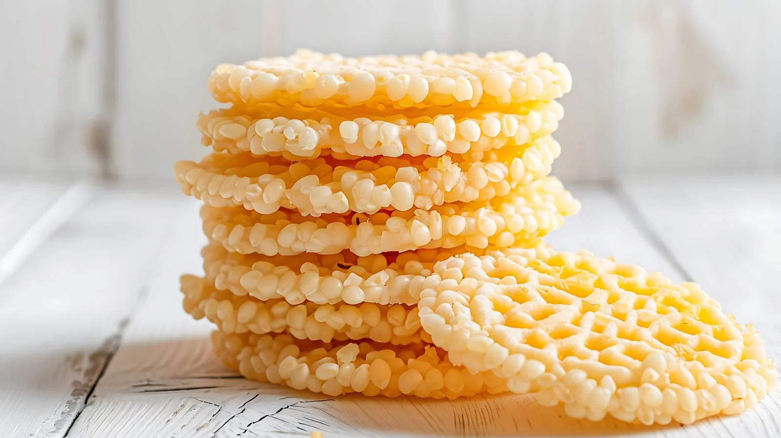 Crunchy Rice Cakes on White Table — free download from Dotvec