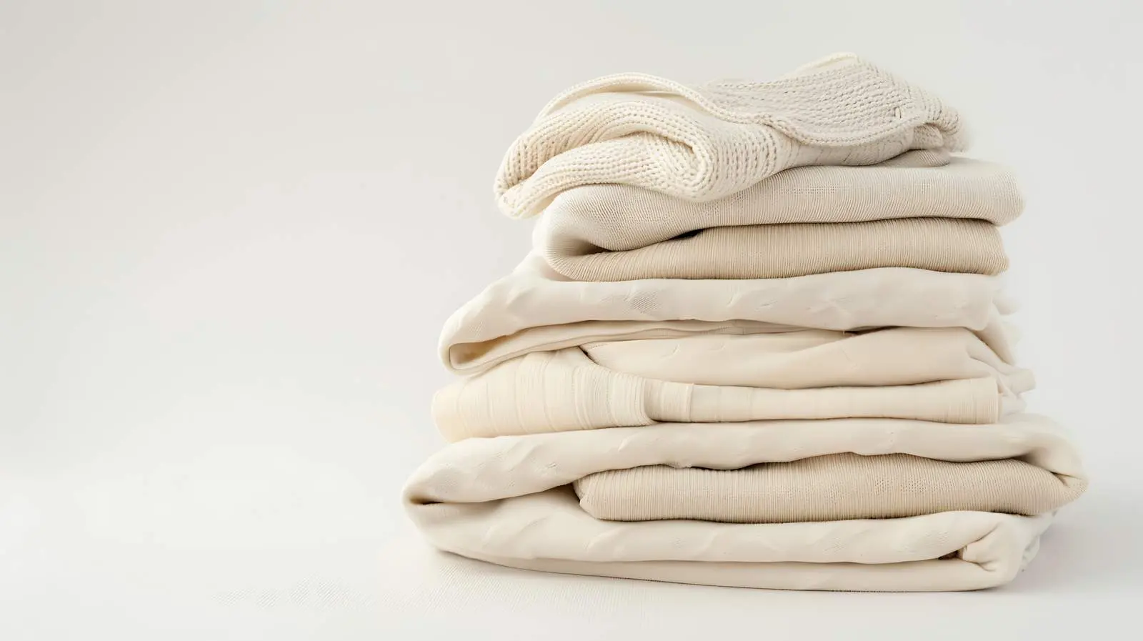 Neutral Pastel Beige Newborn Baby Clothes Stack – free minimalist baby style image from Dotvec