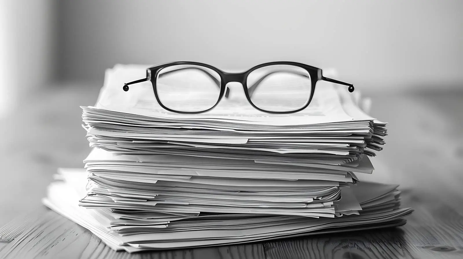 Stack of Papers and Glasses on Table — free download from Dotvec