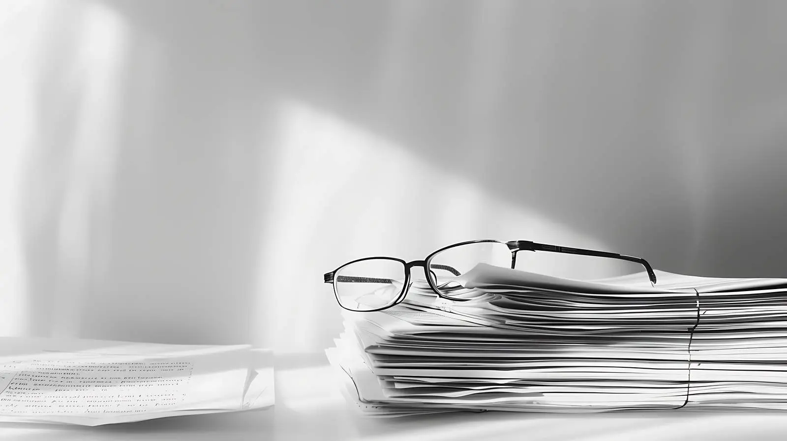 Stack of Papers and Glasses on Table — free download from Dotvec