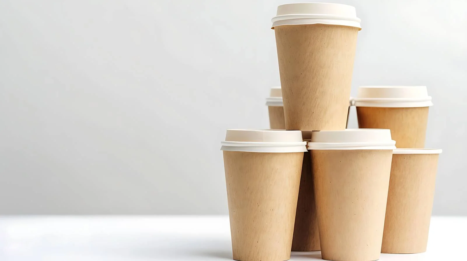 Collection of Disposable Paper Cups on White — free download from Dotvec