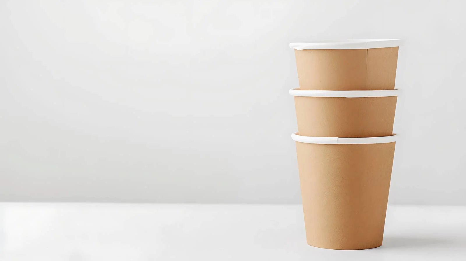 Arrangement of Disposable Paper Cups on White — free download from Dotvec