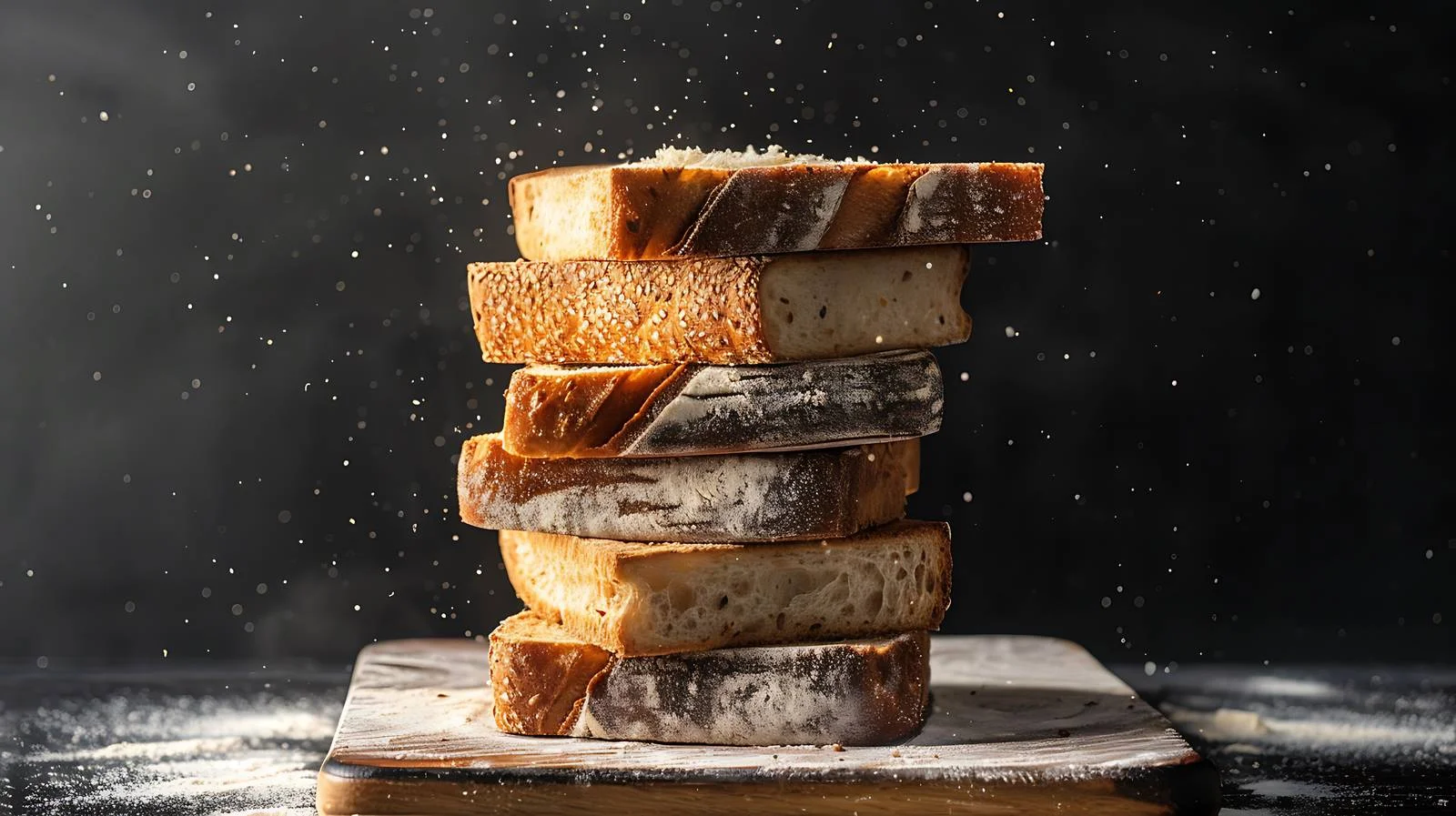 Rustic Sourdough Bread Stack on Black — free download from Dotvec