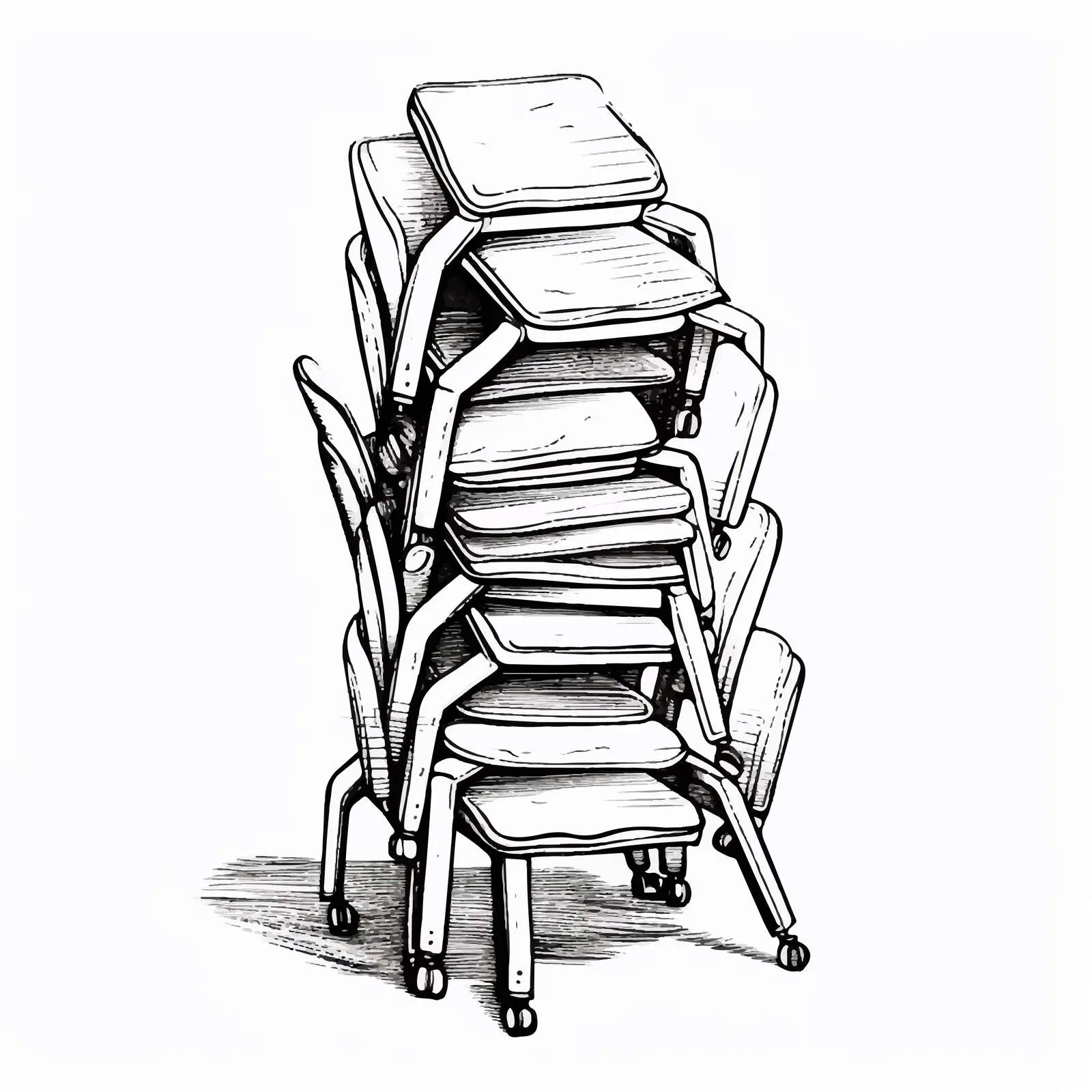 Stacking Chair Sketch Vector Illustration — free download from Dotvec
