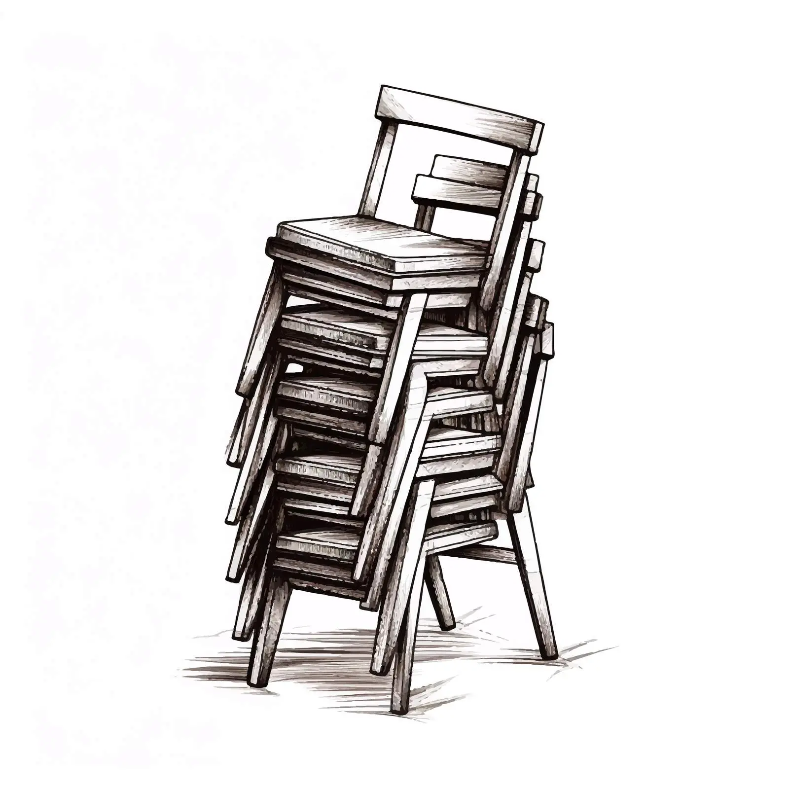 Stacking Chair Vector Illustration on White Background — free download from Dotvec