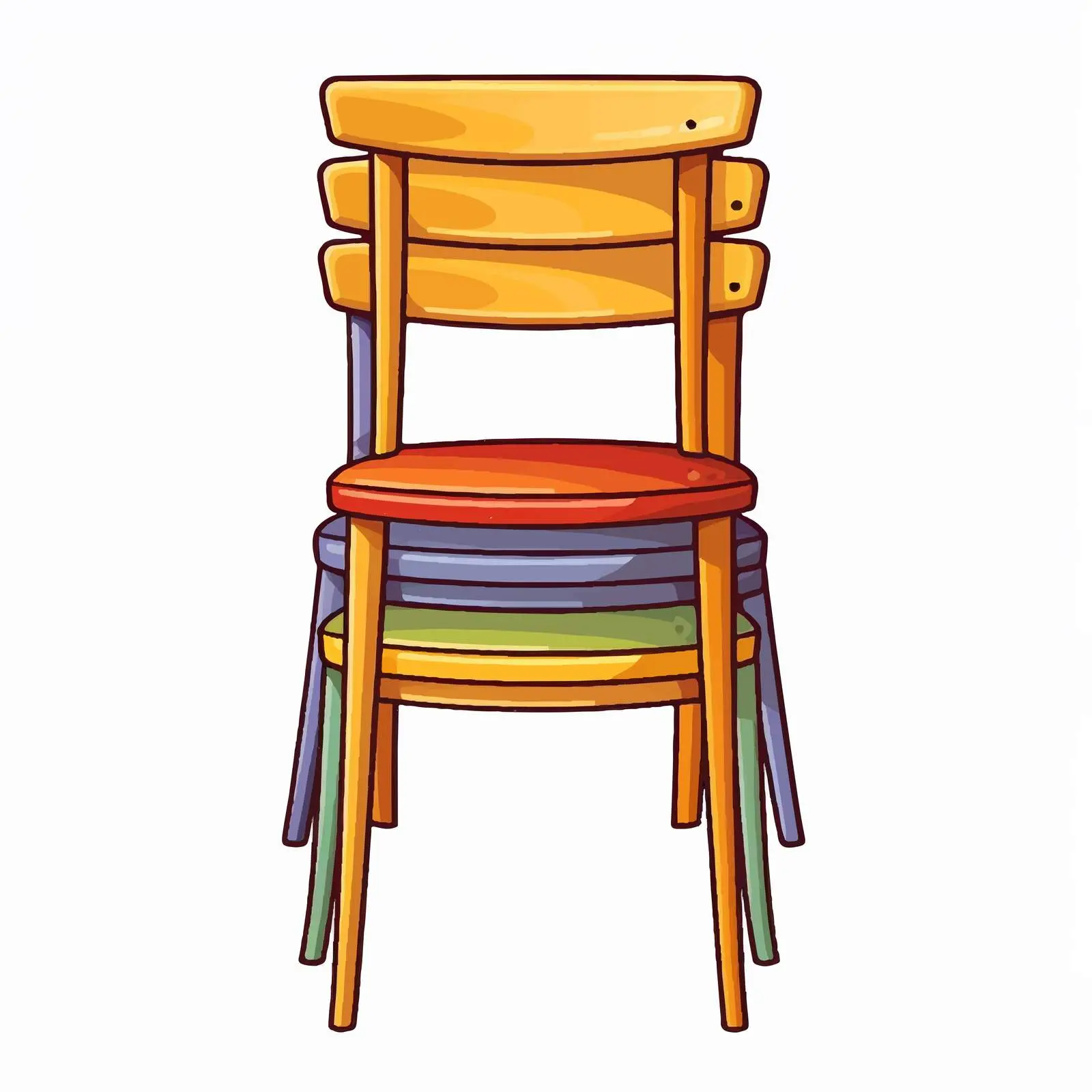 Stacking Chair Vector Illustration on White Background — free download from Dotvec