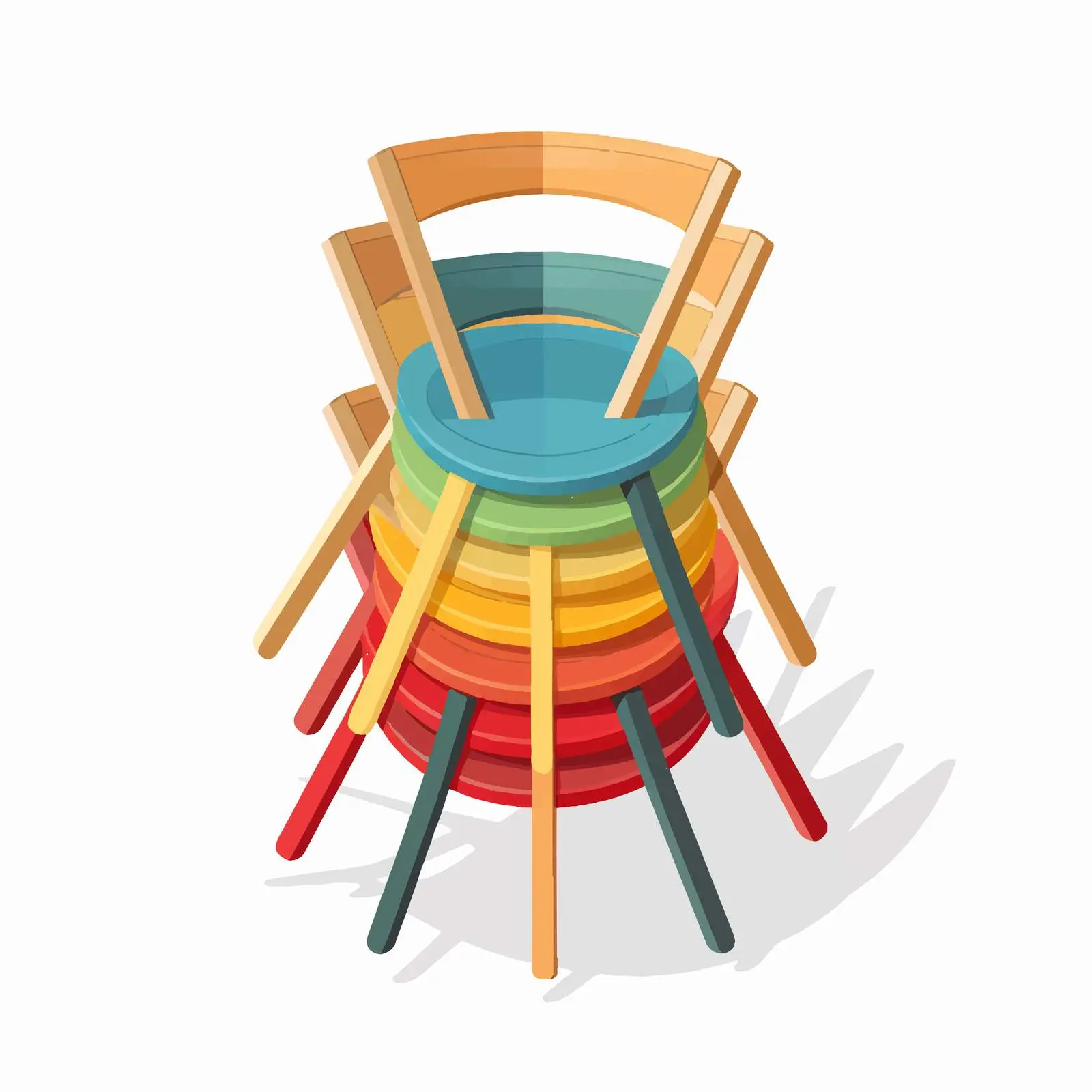 Stacking Chair Vector Illustration on White Background — free download from Dotvec