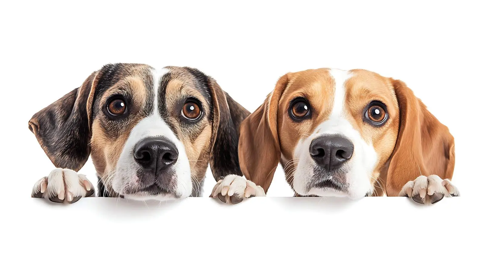 Staffordshire Terrier and Beagle Peeking Together — free download from Dotvec