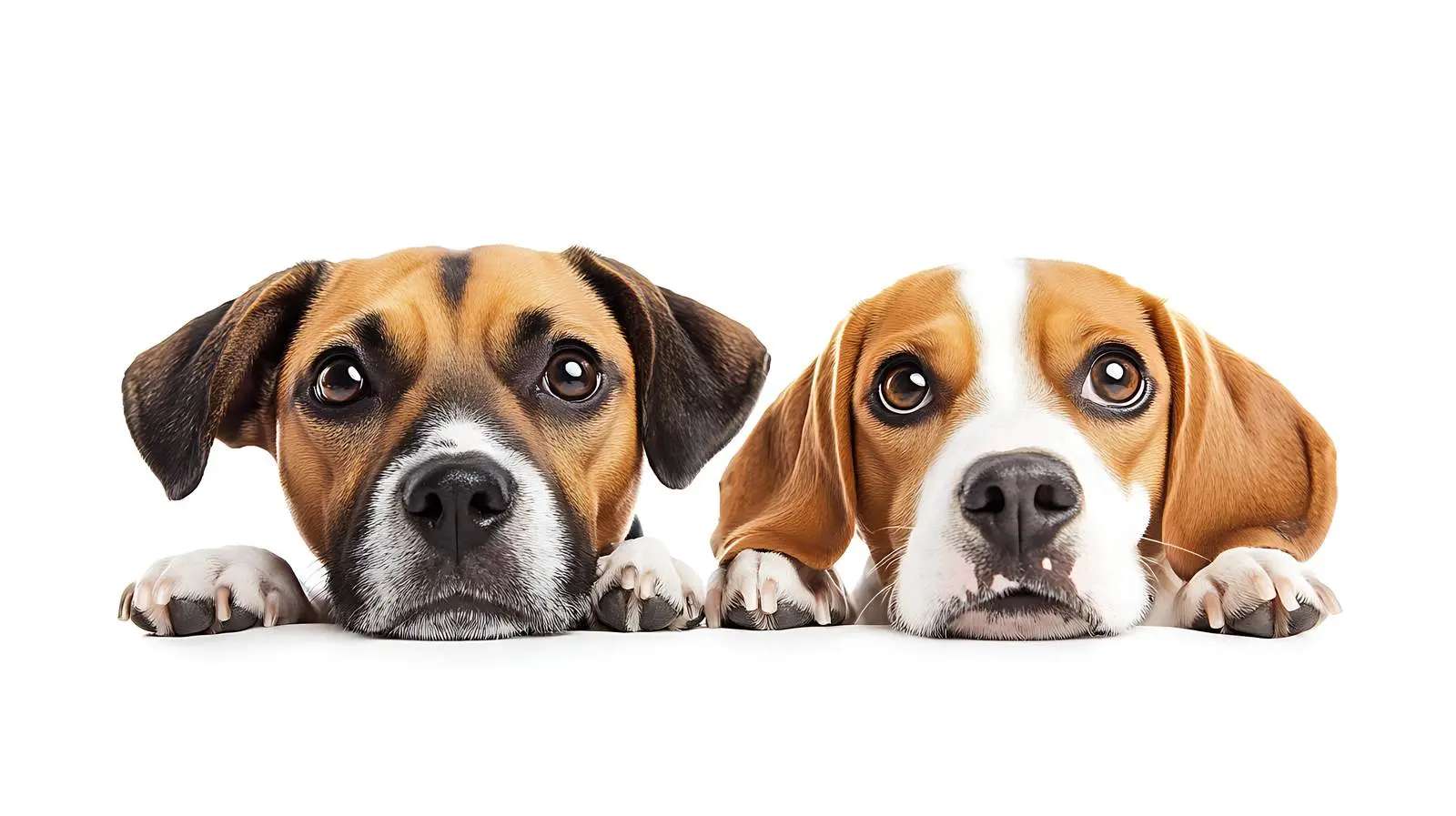 Staffordshire Terrier and Beagle Behind Poster — free download from Dotvec