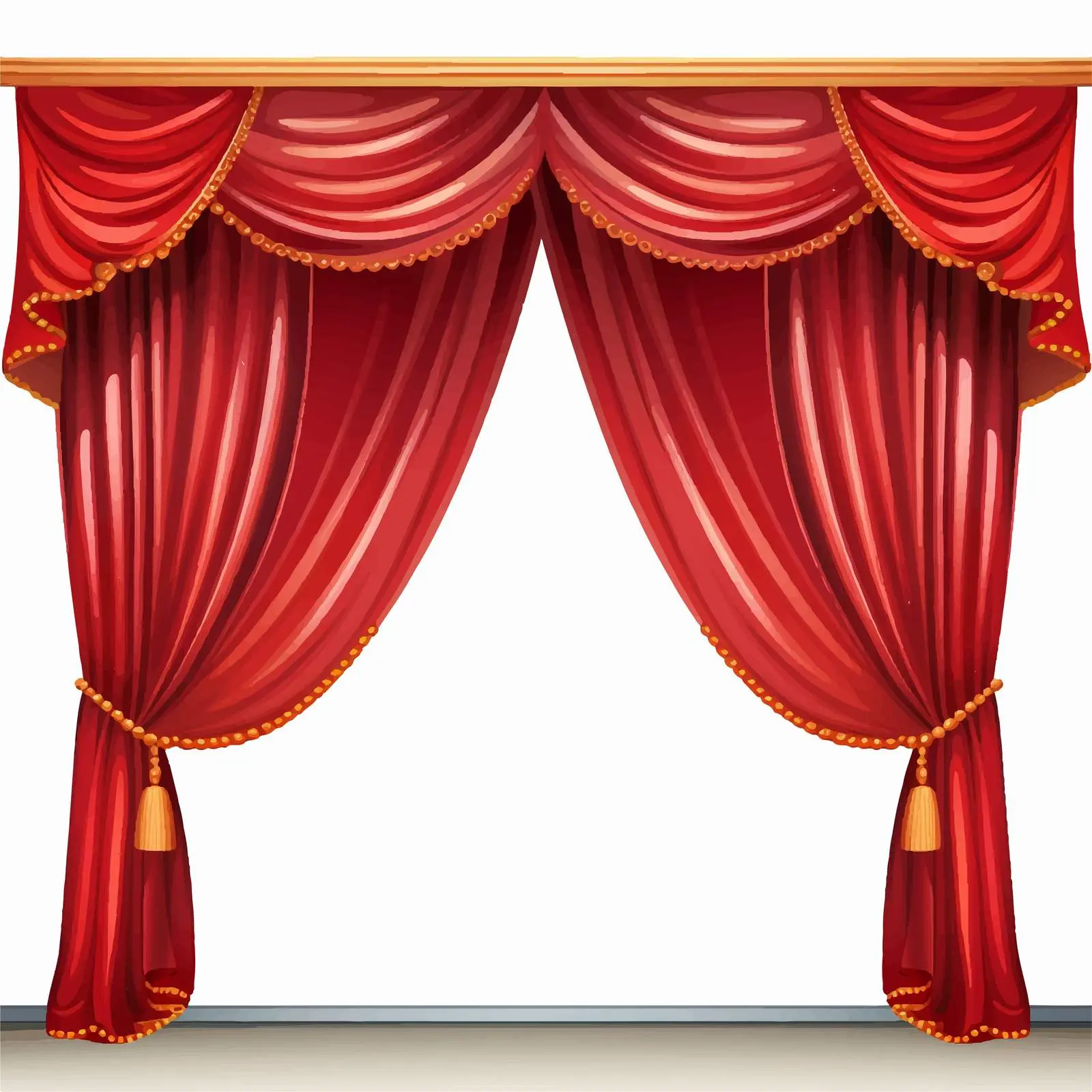 Cartoon Stage Illustration with Red Curtains — free download from Dotvec