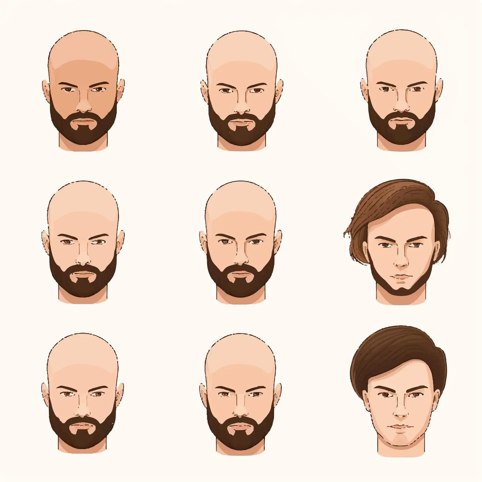 Stages of Hair Loss in Men Illustration — free download from Dotvec