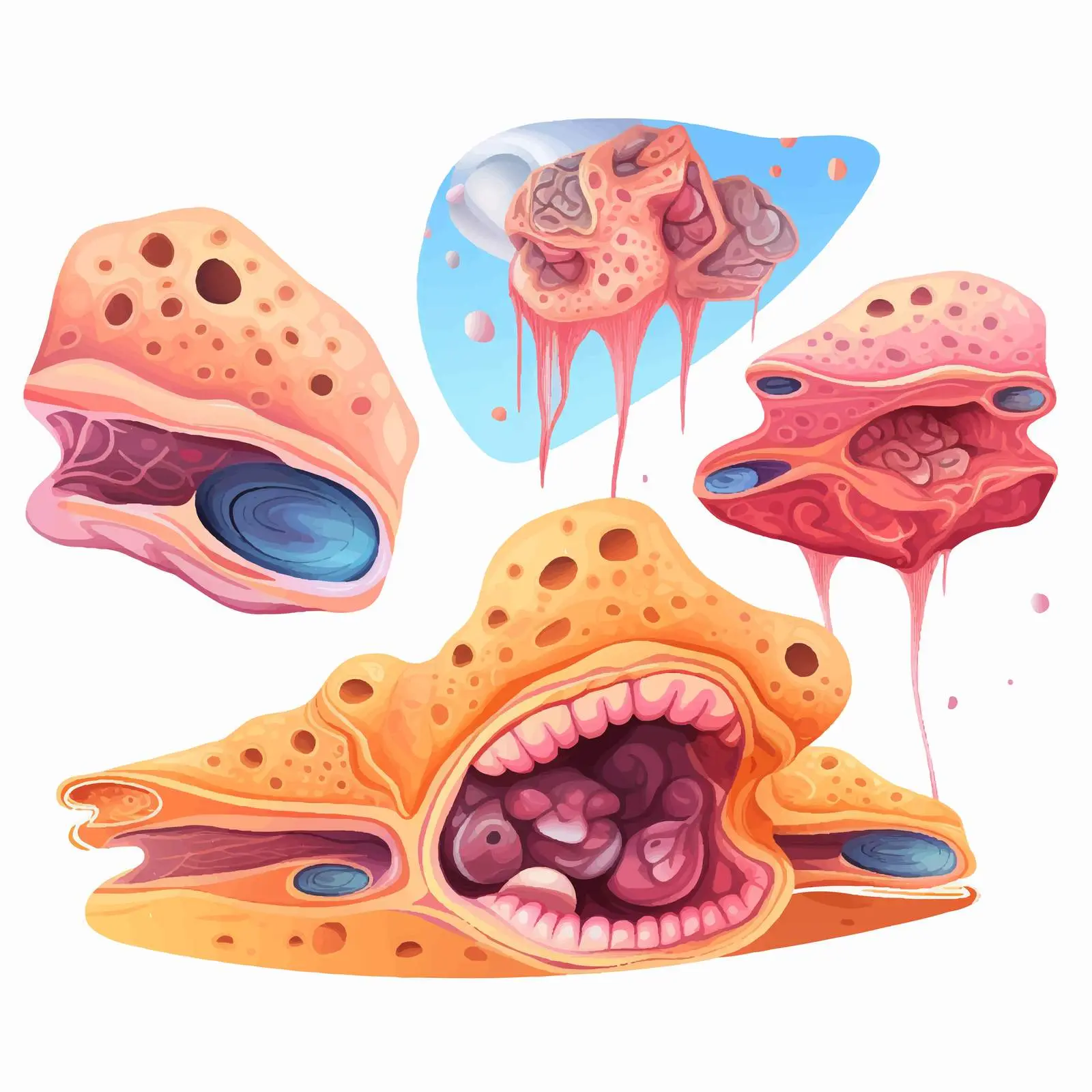 Stages of Sebaceous Gland Infection Illustration — free download from Dotvec