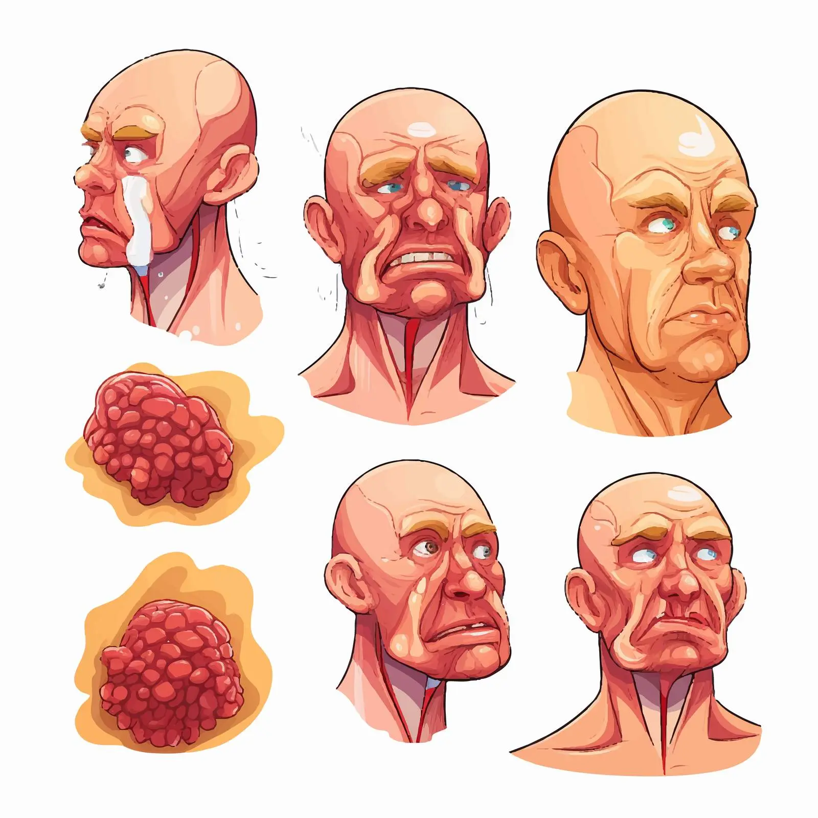 Sebaceous Gland Infection Stages Illustration — free download from Dotvec