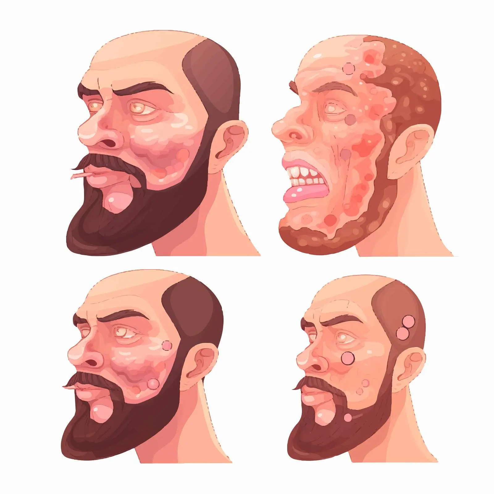 Stages of Sebaceous Gland Infection Illustration — free download from Dotvec