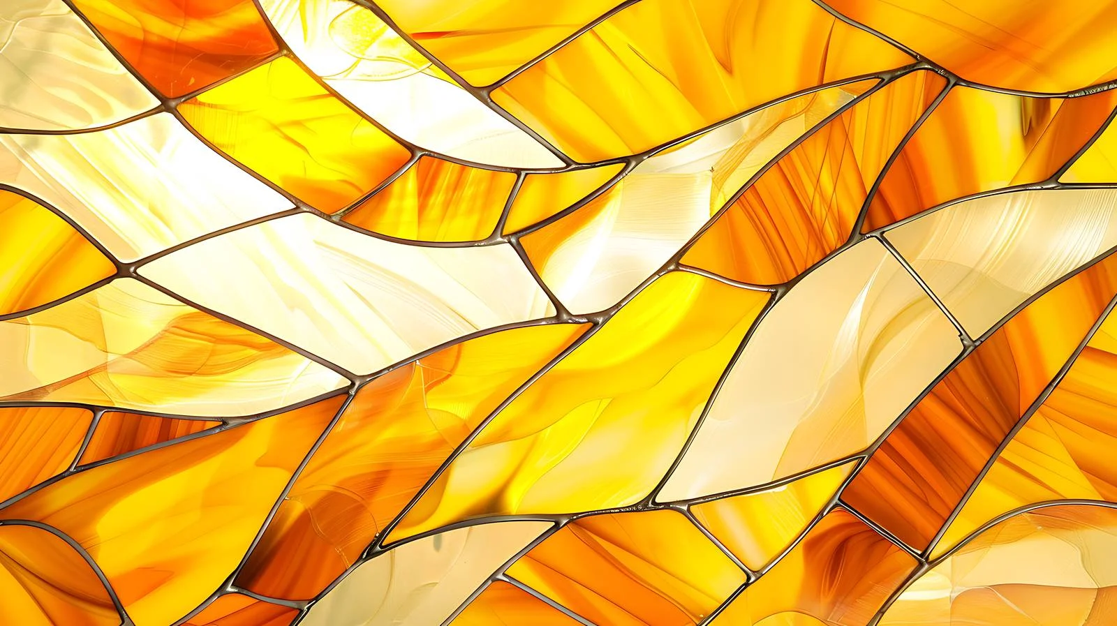 Vibrant Yellow Stained Glass Abstract Design — free download from Dotvec