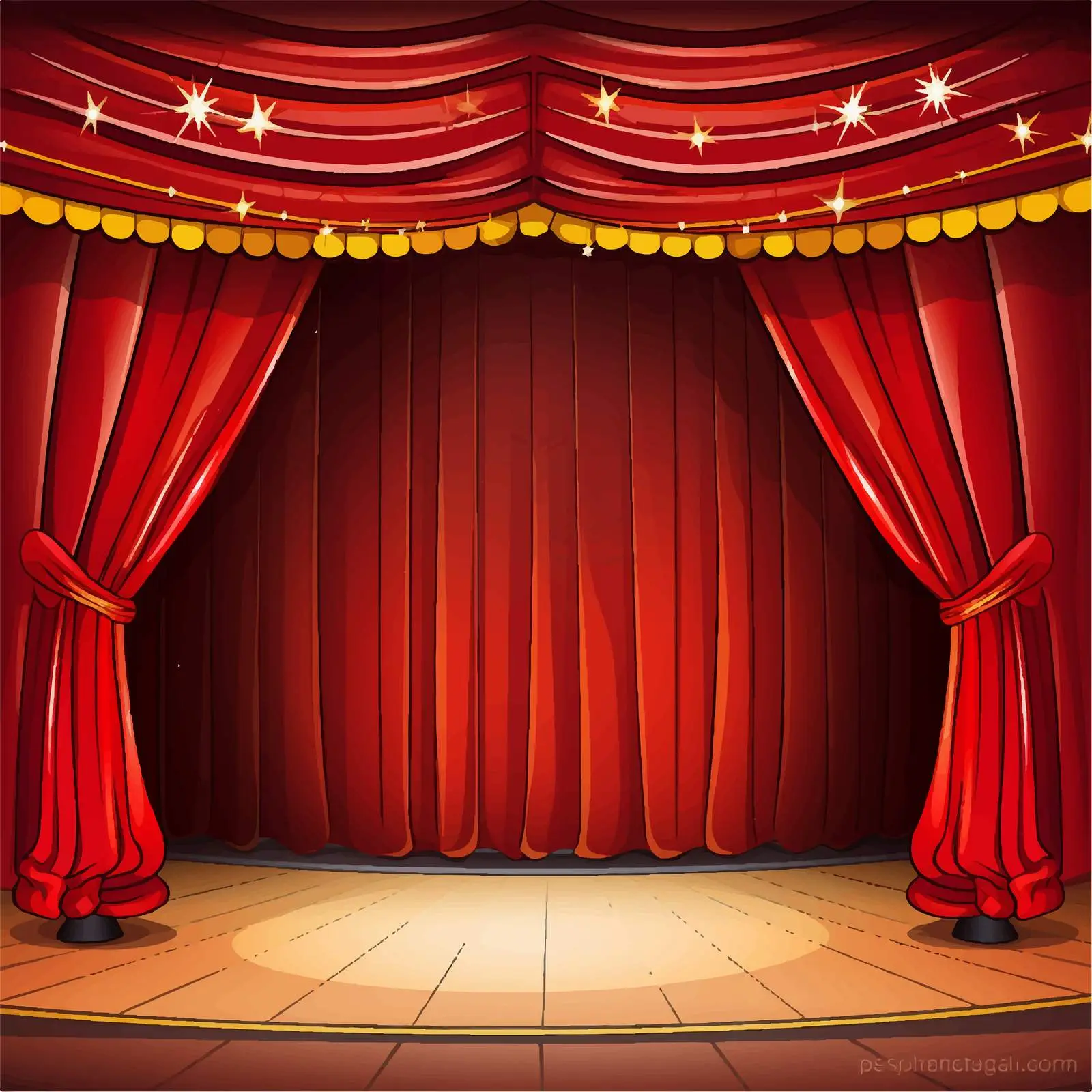 Stand-Up Comedy Stage Banner with Red Curtain — free download from Dotvec