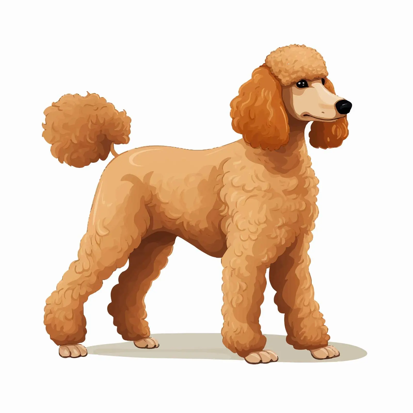 Cute Standard Poodle Hunting Dog Vector Illustration — free download from Dotvec