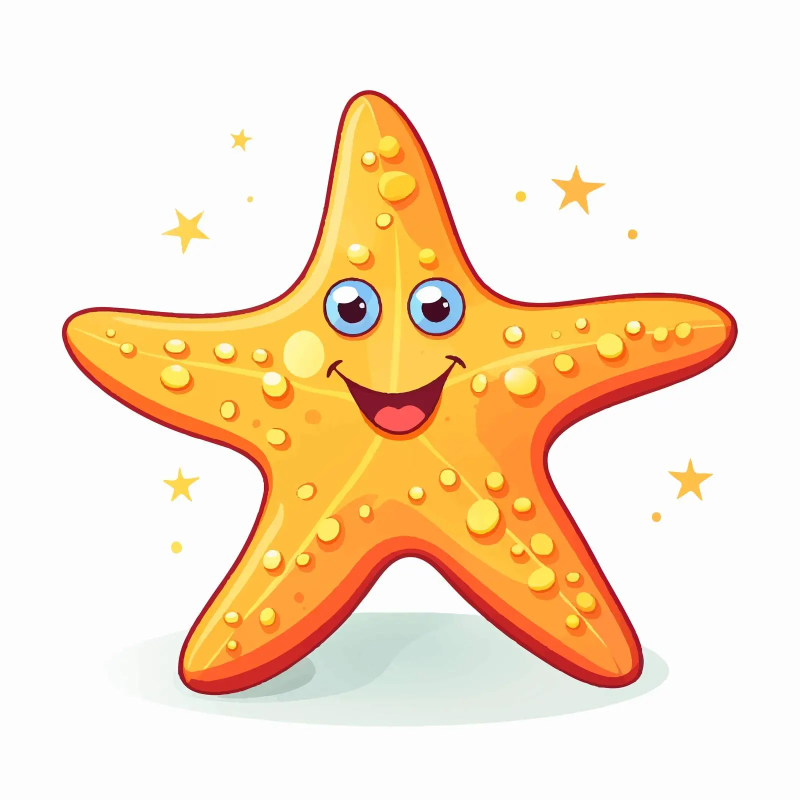 Cartoon Starfish Line Vector Illustration — free download from Dotvec