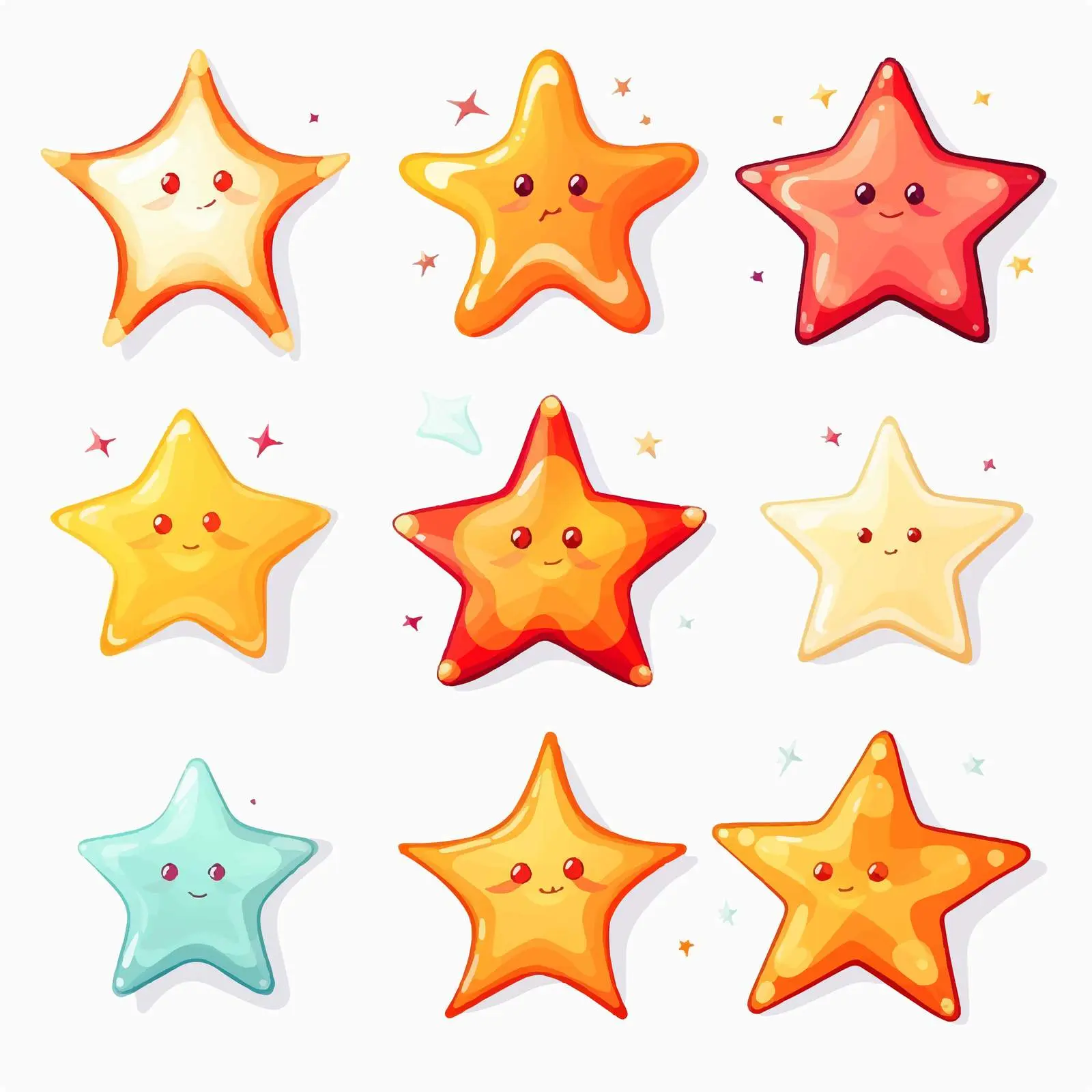 Cartoon Stars on White Background Vector Illustration — free download from Dotvec