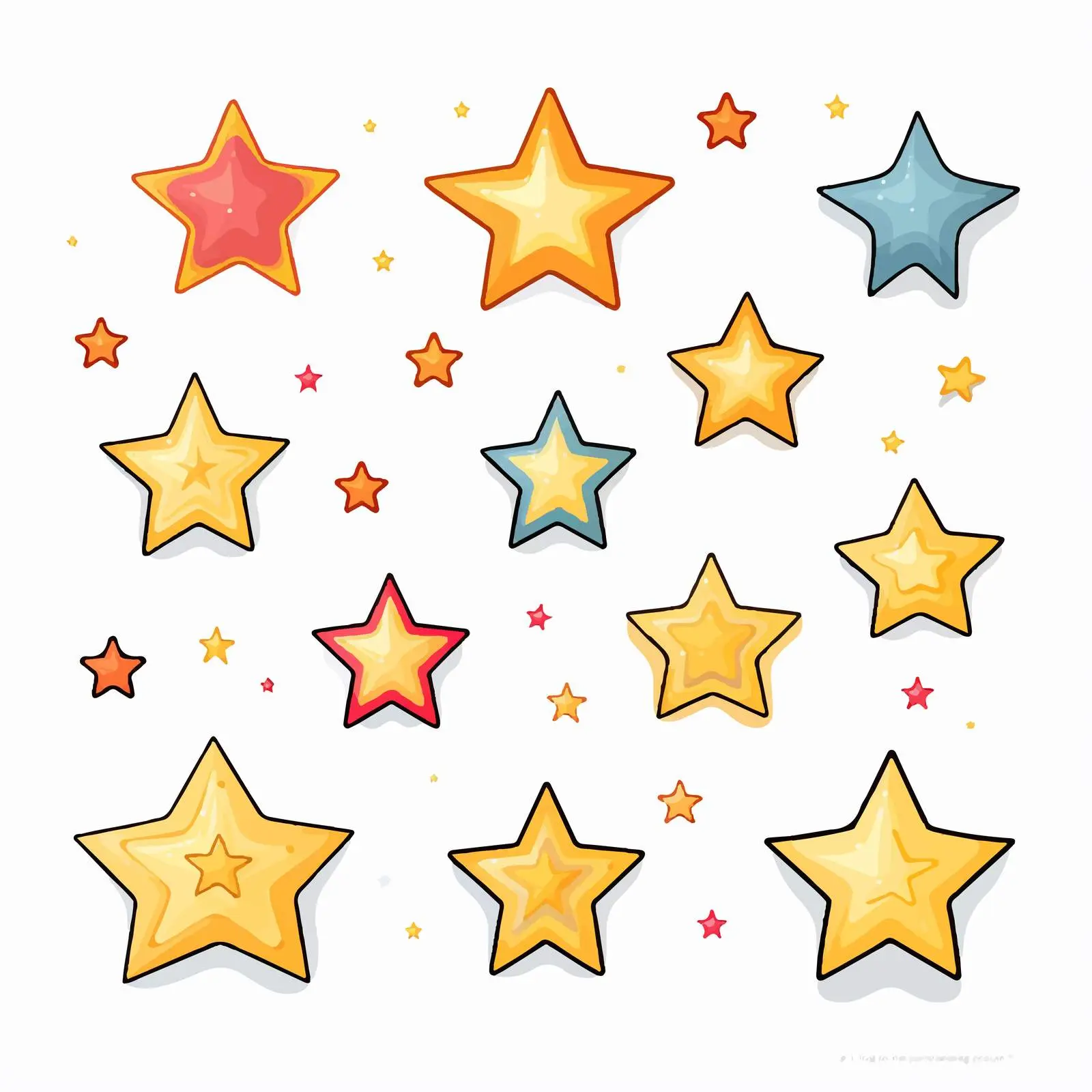 Cartoon Stars on White Background Vector Illustration — free download from Dotvec