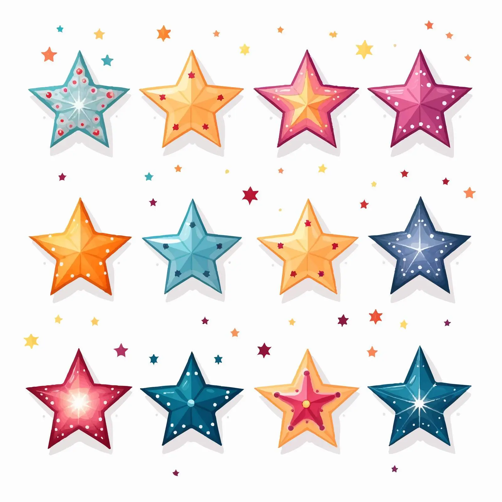 Cartoon Stars on White Background Vector Illustration — free download from Dotvec
