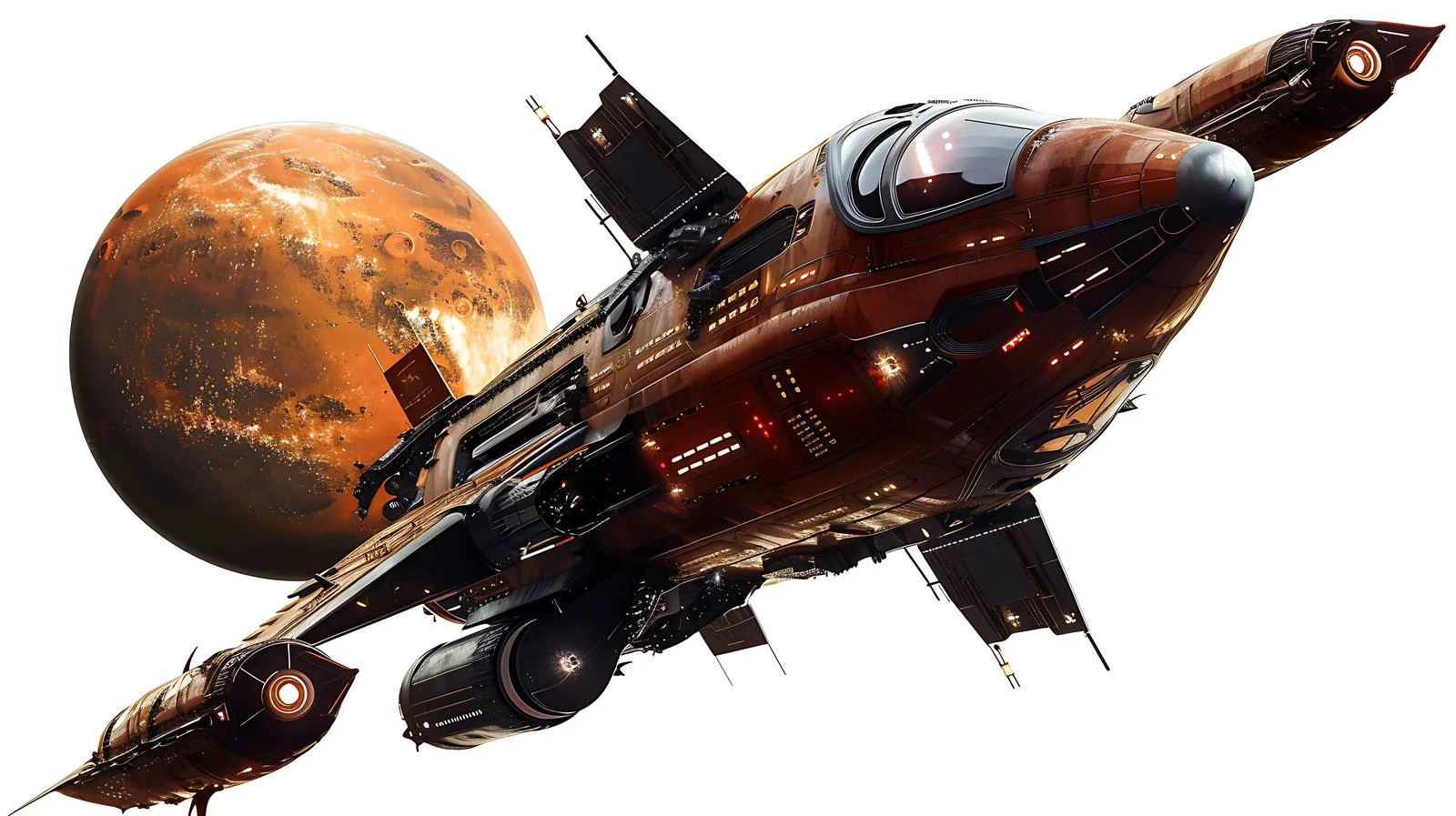 Starship in Low Mars Orbit — free download from Dotvec