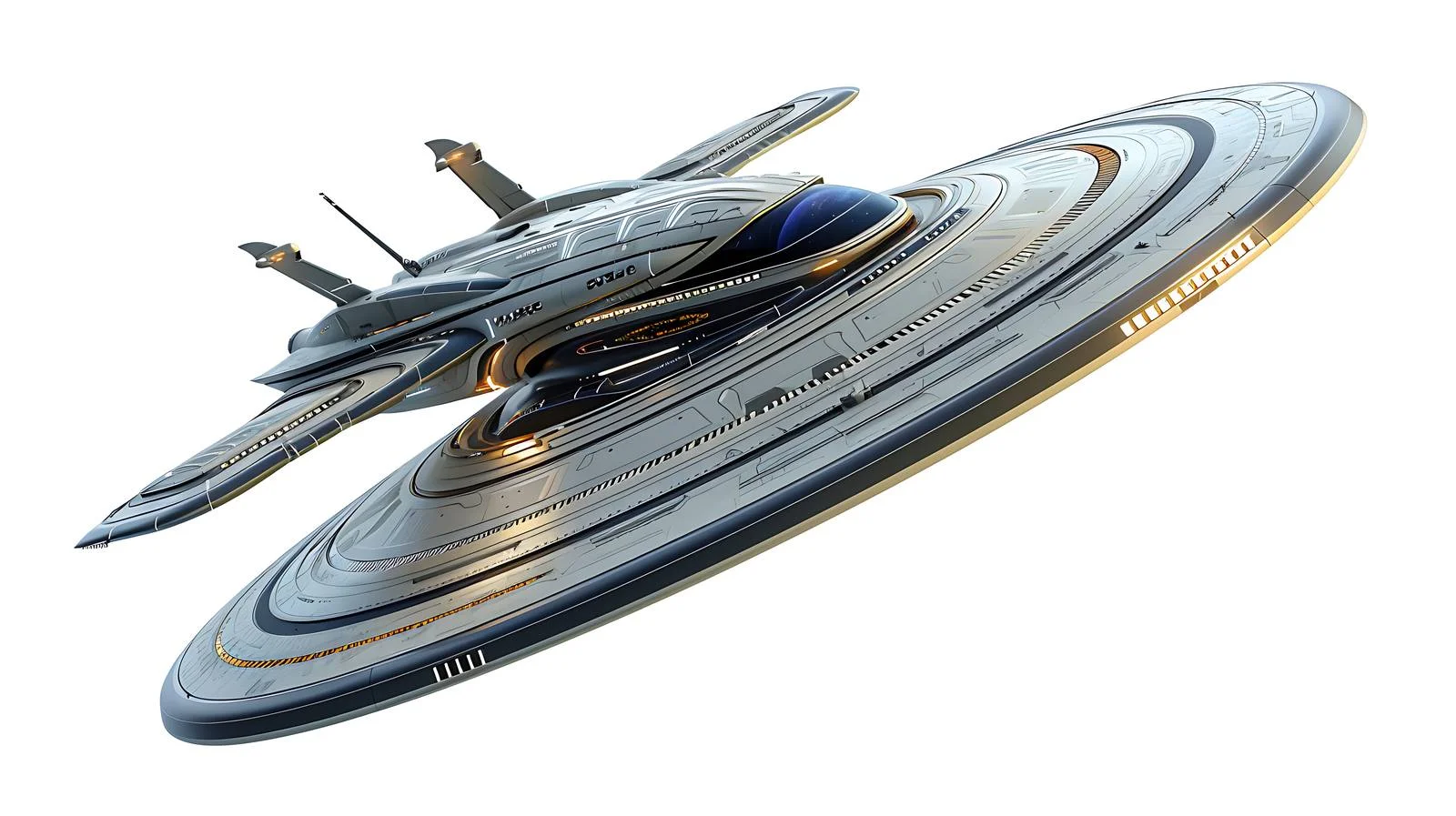 Starship near Saturn in Space — free download from Dotvec