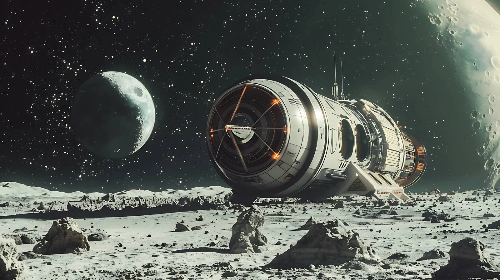 Spacecraft on Moon with Earth View — free download from Dotvec