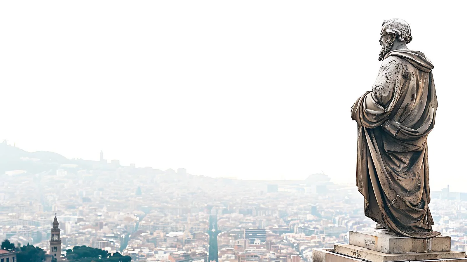 Apostle Statue Overlooking Barcelona City — free download from Dotvec