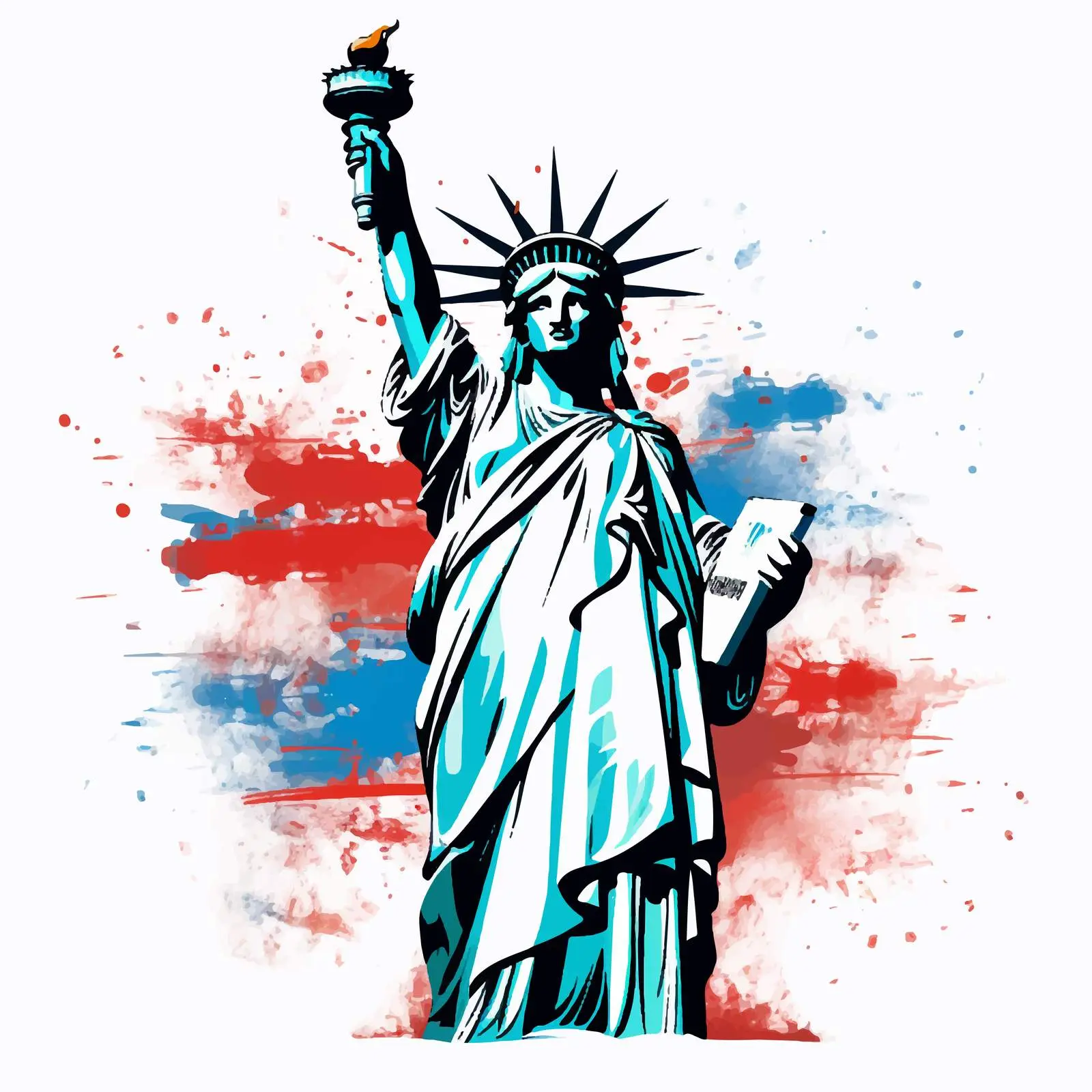 Statue of Liberty Acrylic Drawing Vector Art — free download from Dotvec