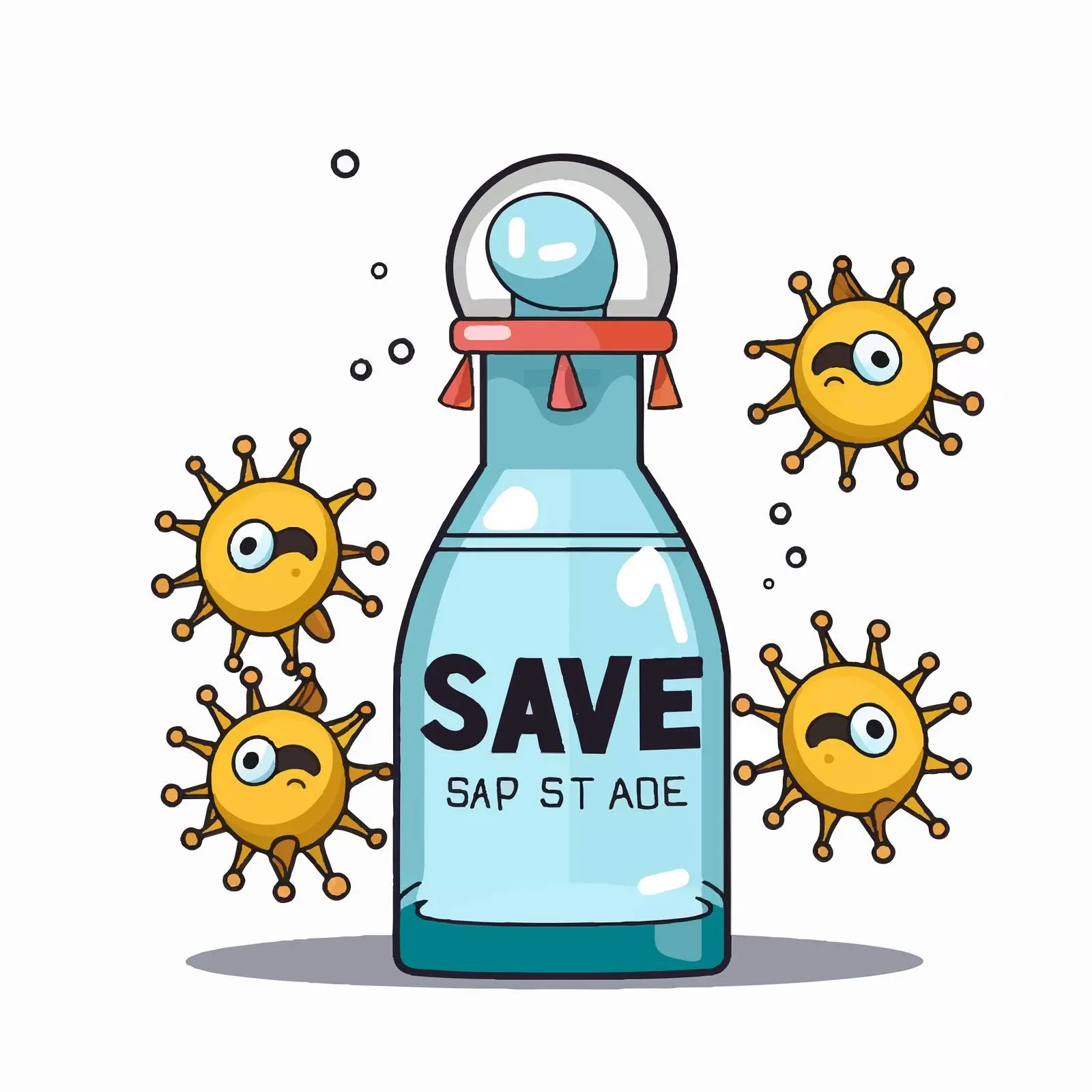 Stay Covid Safe Cartoon Style Design – free virus awareness image from Dotvec