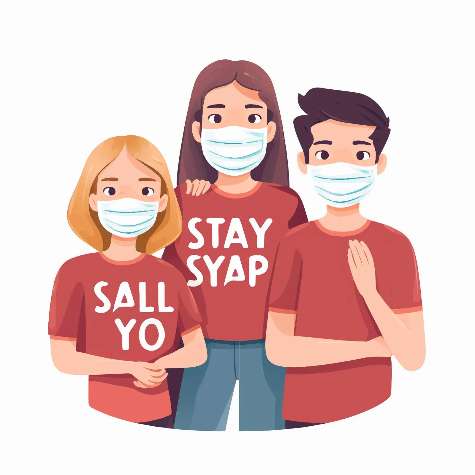 Family Staying Safe During Covid in Cartoon Style — free download from Dotvec