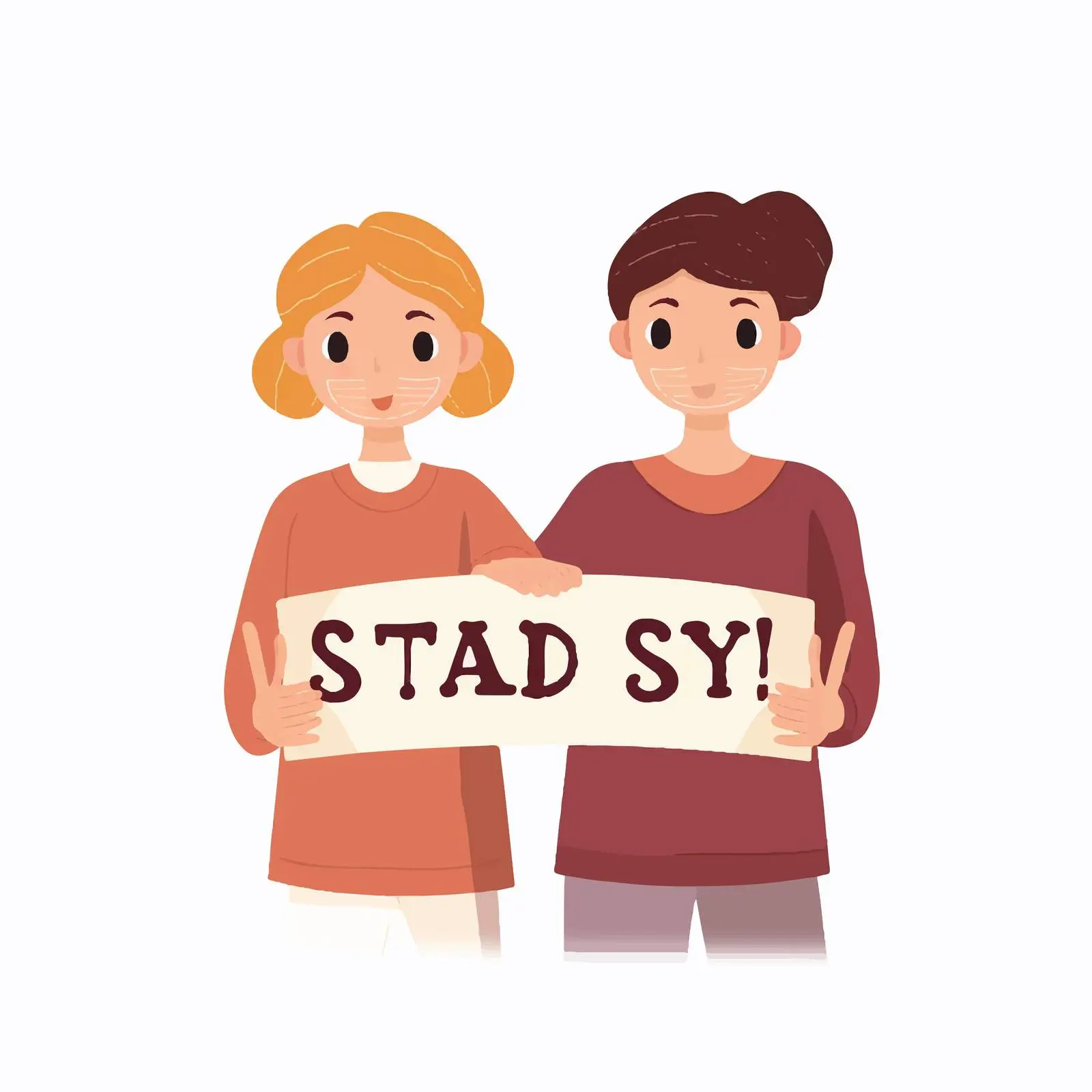 Cartoon Style Stay Covid Safe Illustration — free download from Dotvec