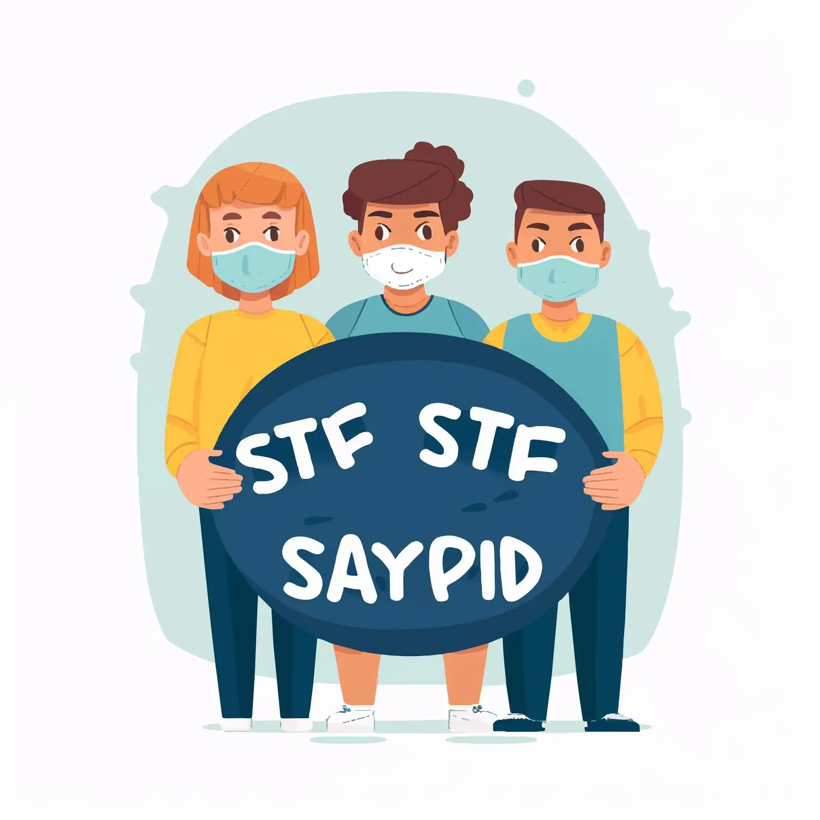 Stay Covid Safe Cartoon Style Illustration — free download from Dotvec
