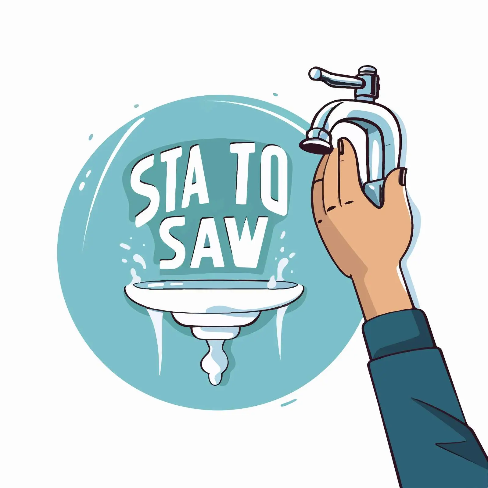 Stay Covid Safe Cartoon Washing Hands Illustration — free download from Dotvec