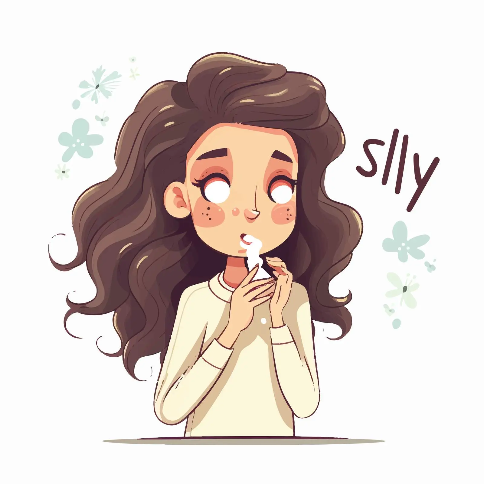 Stay Healthy Cartoon Character Sneezing Vector — free download from Dotvec