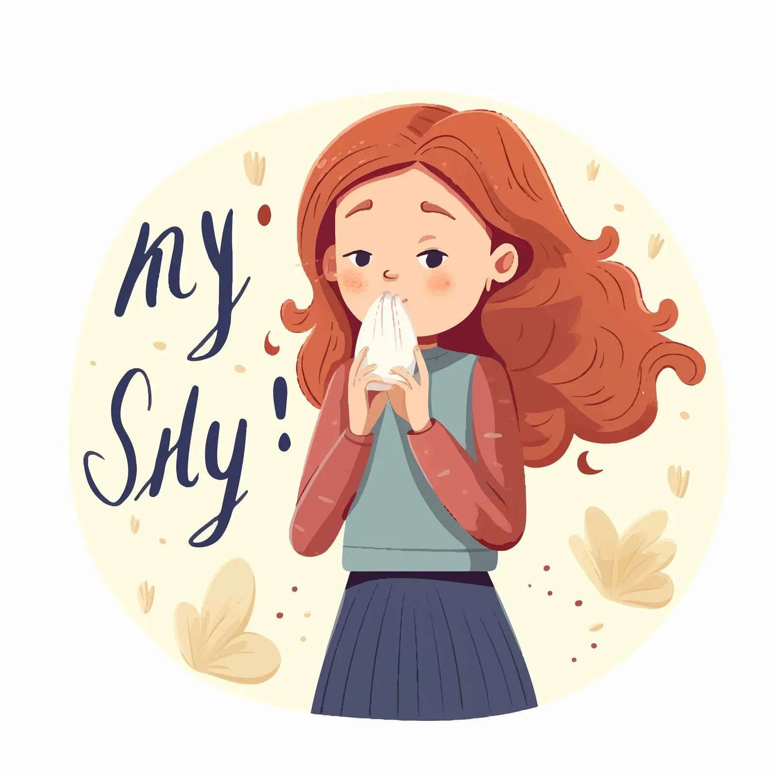 Stay Healthy Cartoon Girl Sneezing Vector — free download from Dotvec