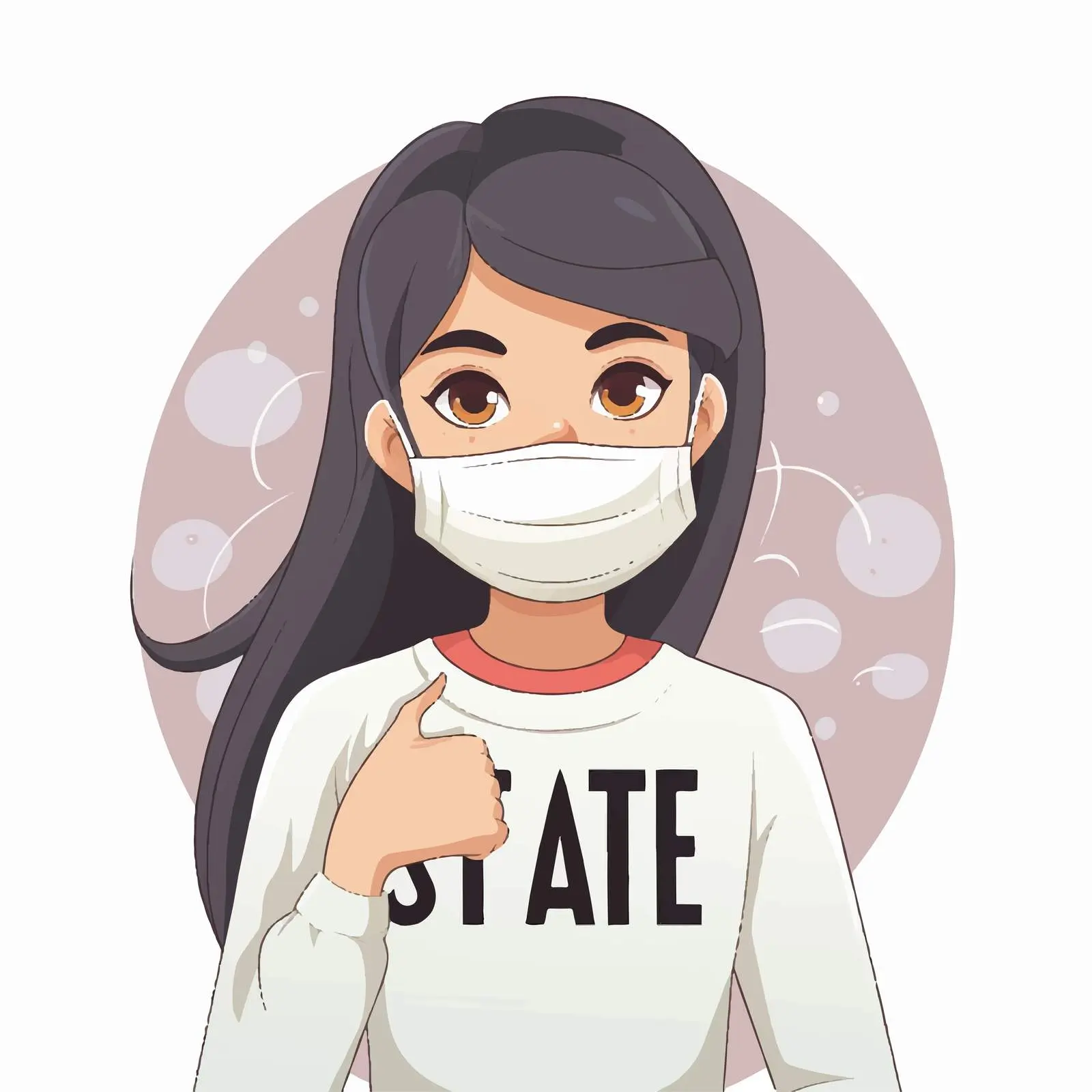 Stay Safe Cartoon Girl Feeling Sick – free stay safe image from Dotvec