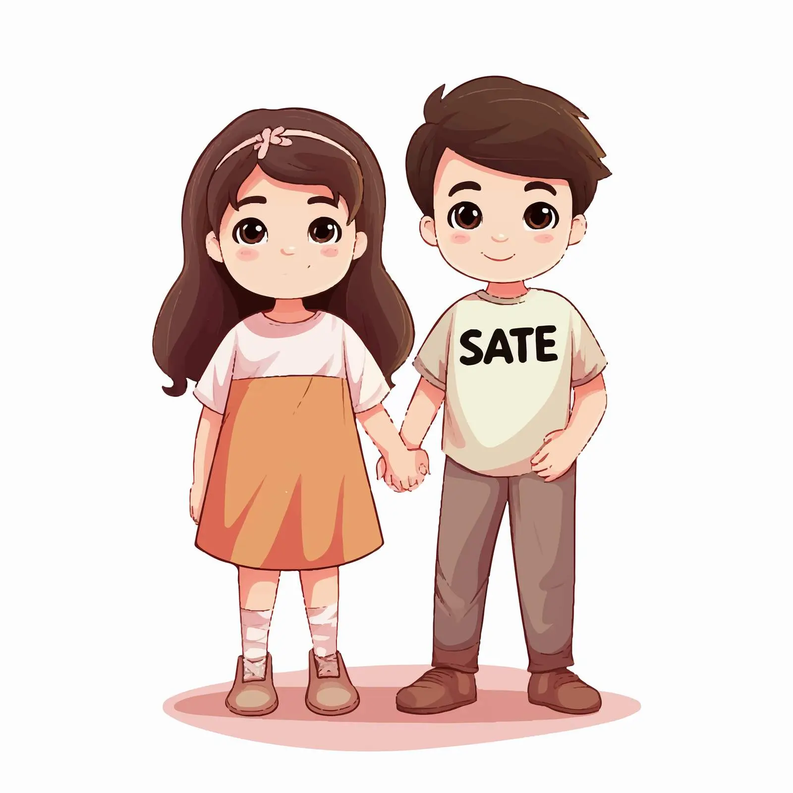 Stay Safe Kids Holding Hands Vector – free stay safe image from Dotvec