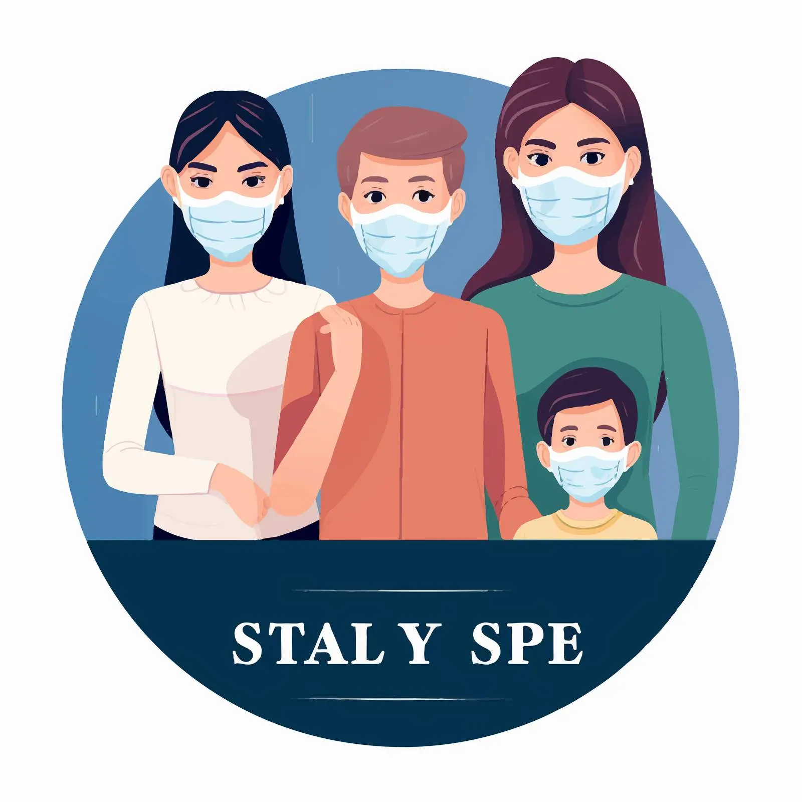 Family Safety Logo with Masks — free download from Dotvec
