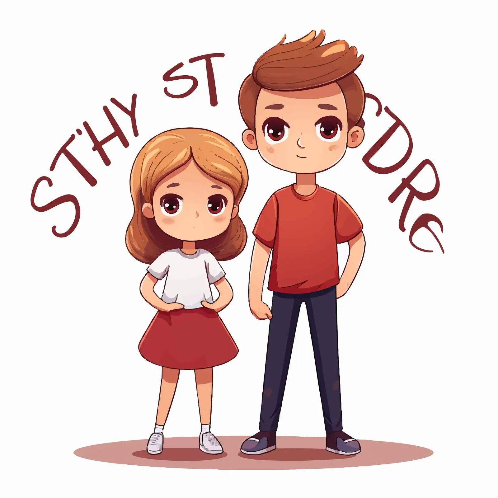 Stay Strong Cartoon Style Kids Illustration — free download from Dotvec