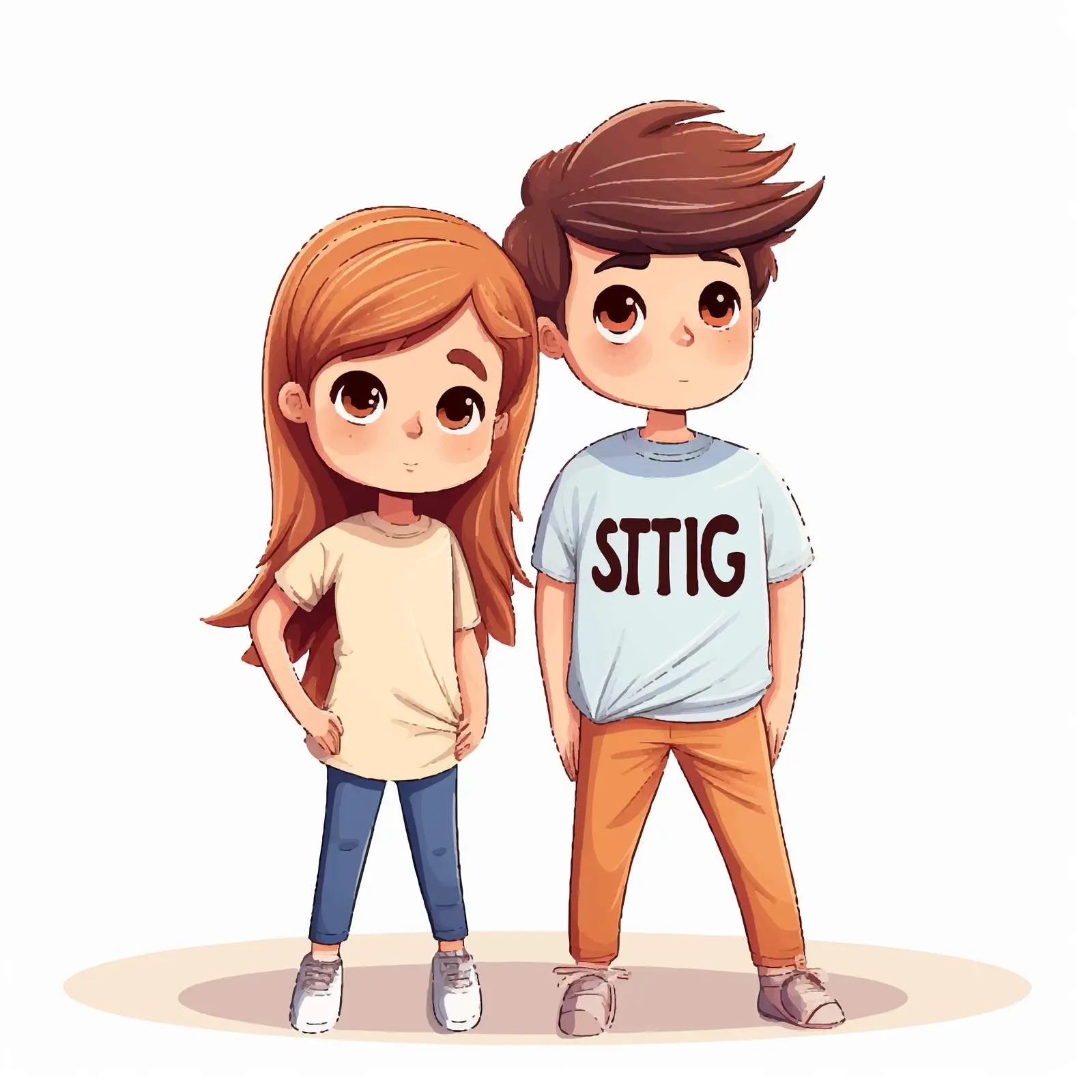 Stay Strong Cartoon Style with Kids — free download from Dotvec