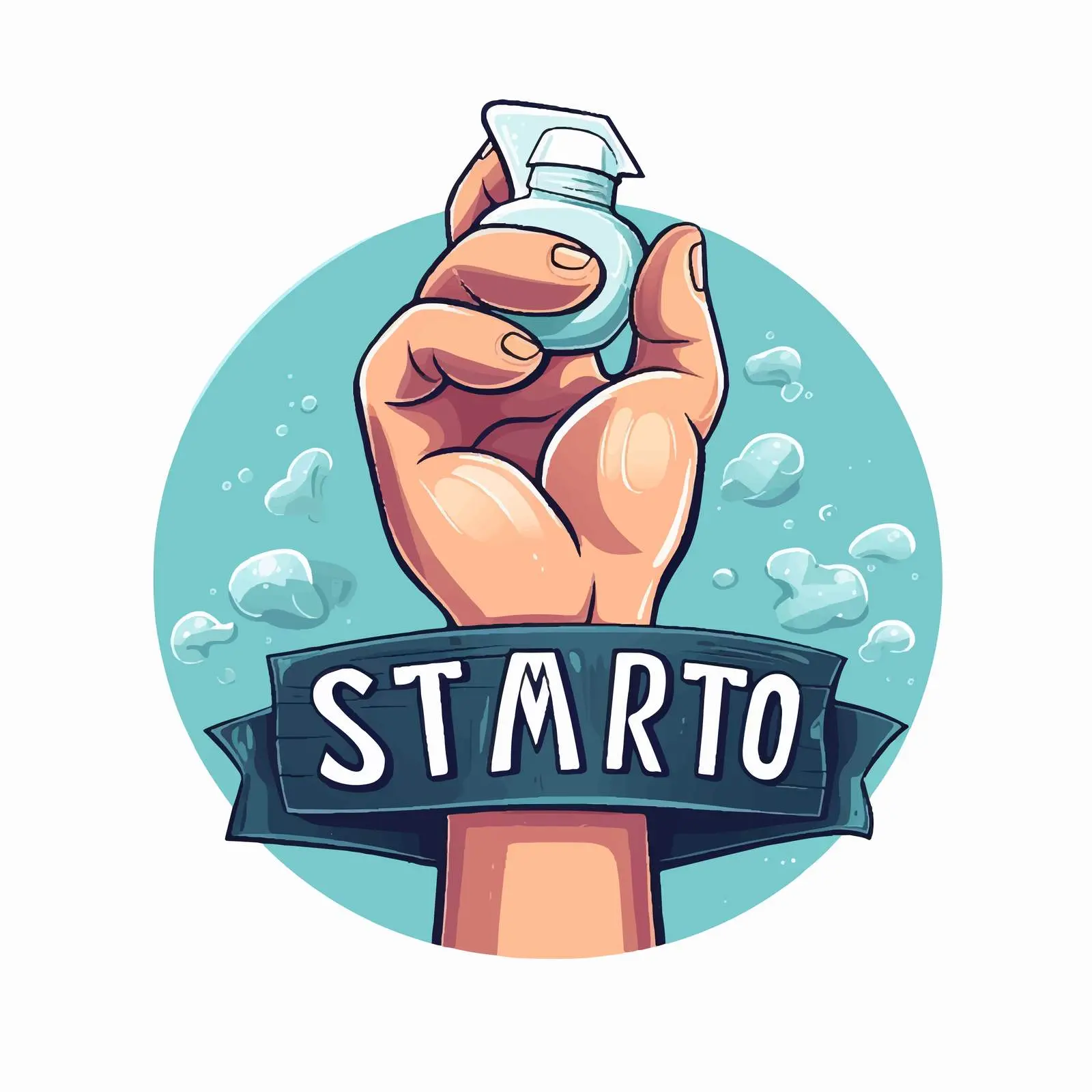 Stay Strong Cartoon Style Soap Washing Hands — free download from Dotvec