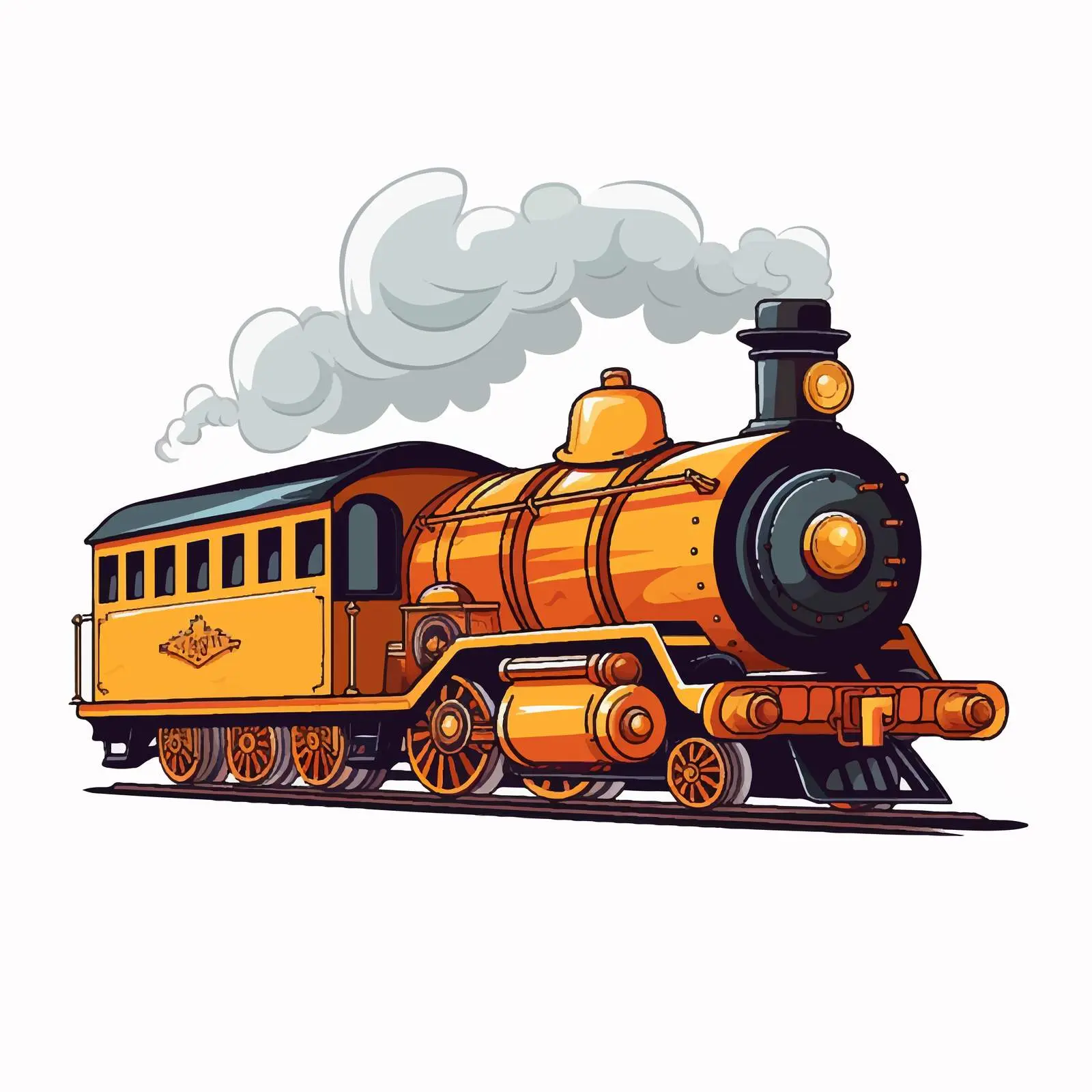 Steam Train Vector Illustration on White Background – free public transport image from Dotvec