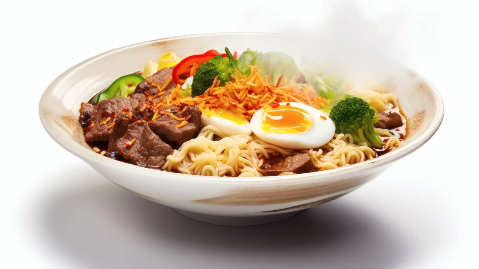Savory Beef Ramen Soup on White — free download from Dotvec