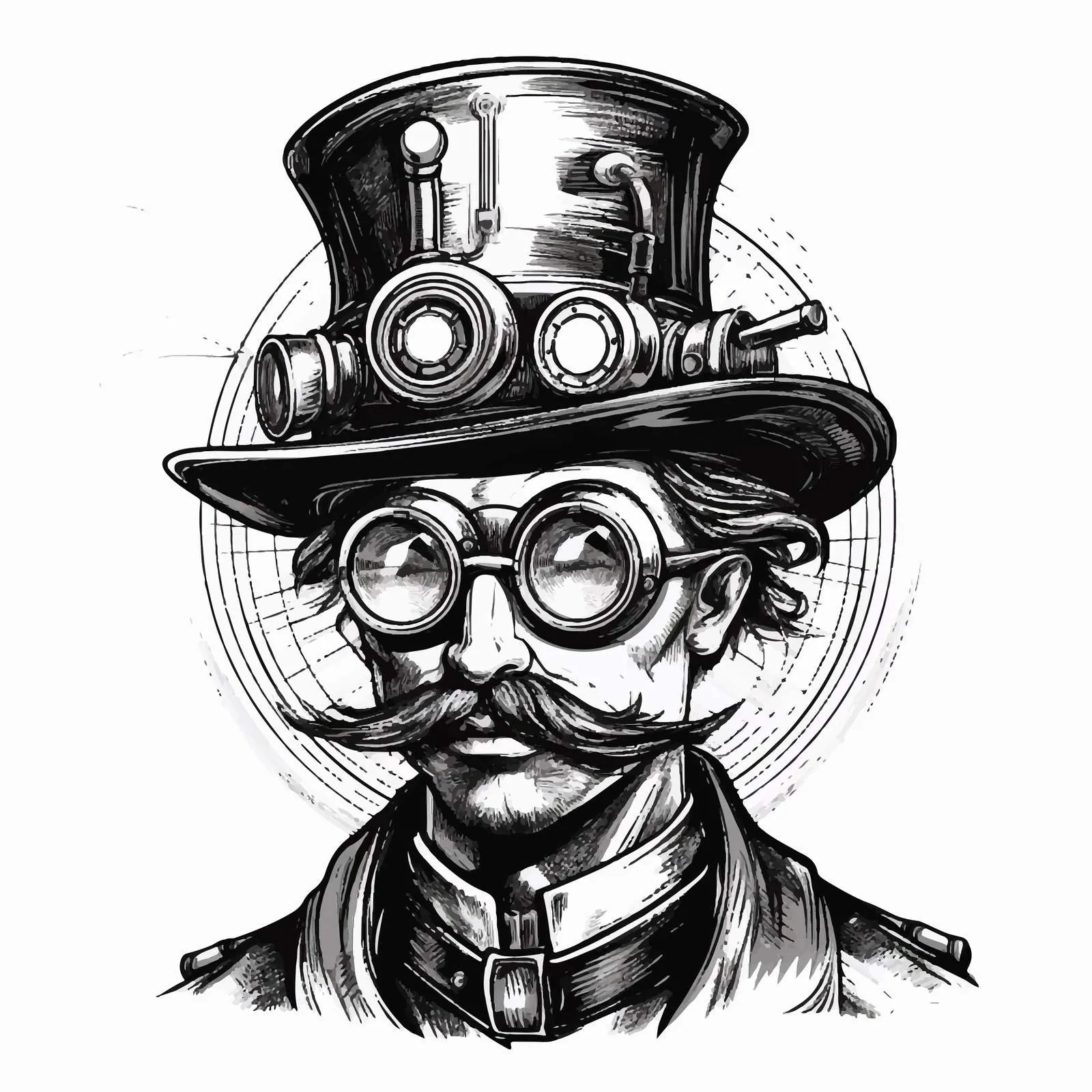 Steampunk Gentleman in Victorian Style Illustration — free download from Dotvec