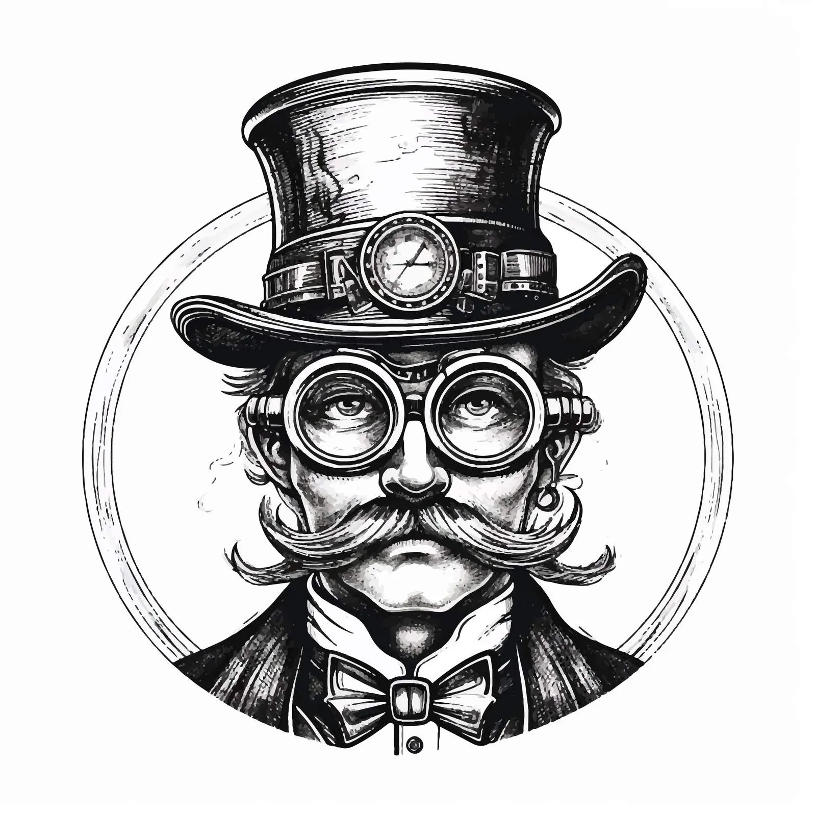 Victorian Style Steampunk Gentleman with Vintage Hat — free download from Dotvec