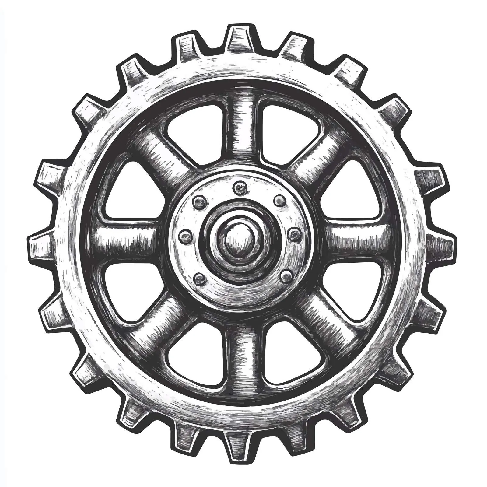 Vintage Steampunk Cogwheel Retro Gearwheel Vector — free download from Dotvec