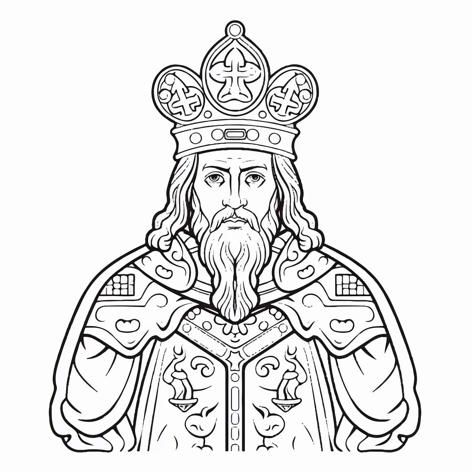 Byzantine Style Coloring Page of Stefan Urosh V – free medieval illustrations image from Dotvec