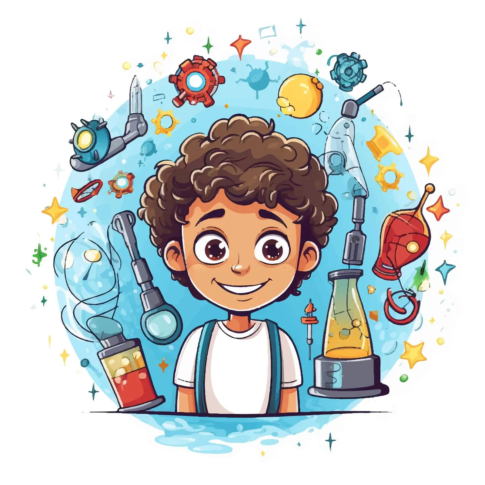 Children's Cartoon STEM Education Logo Design — free download from Dotvec